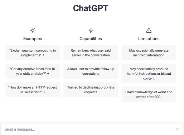 chat gpt interface