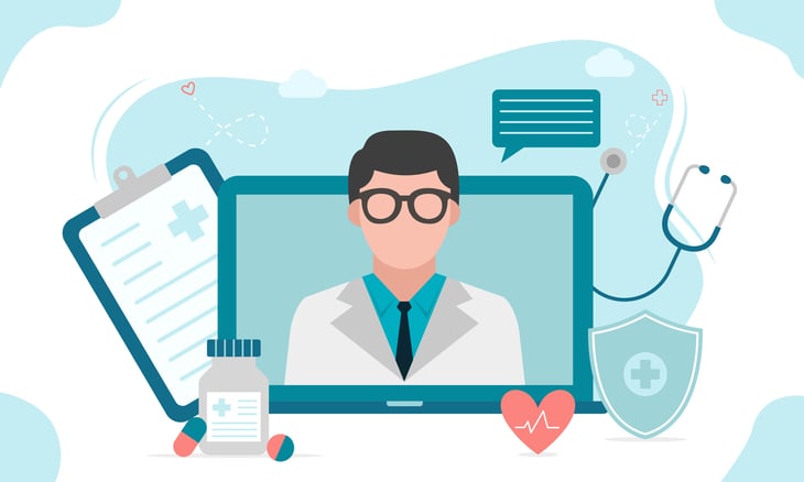 Ilustração de um site, uma importante estratégia de marketing médico
